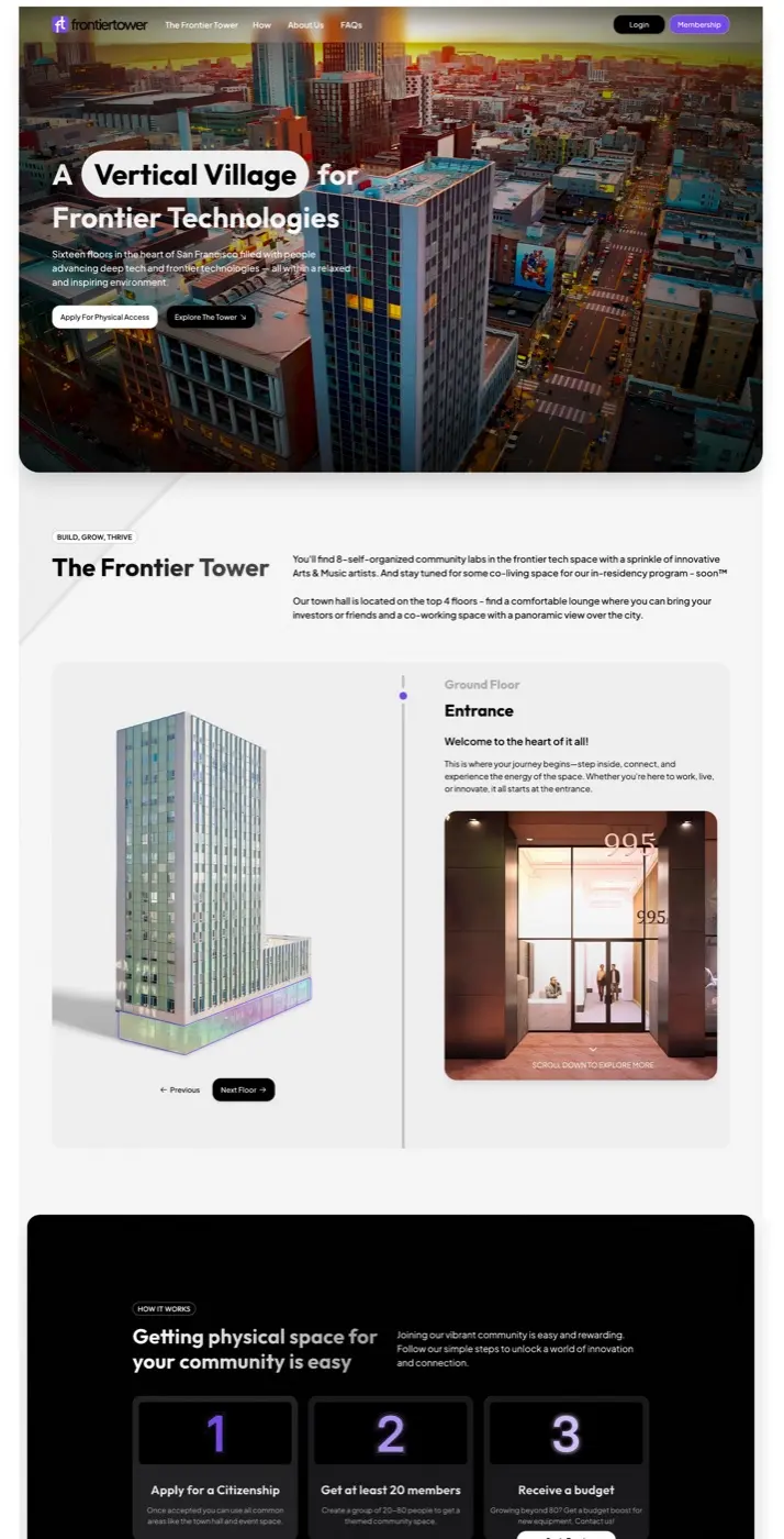 The old Frontier Tower site, top third.