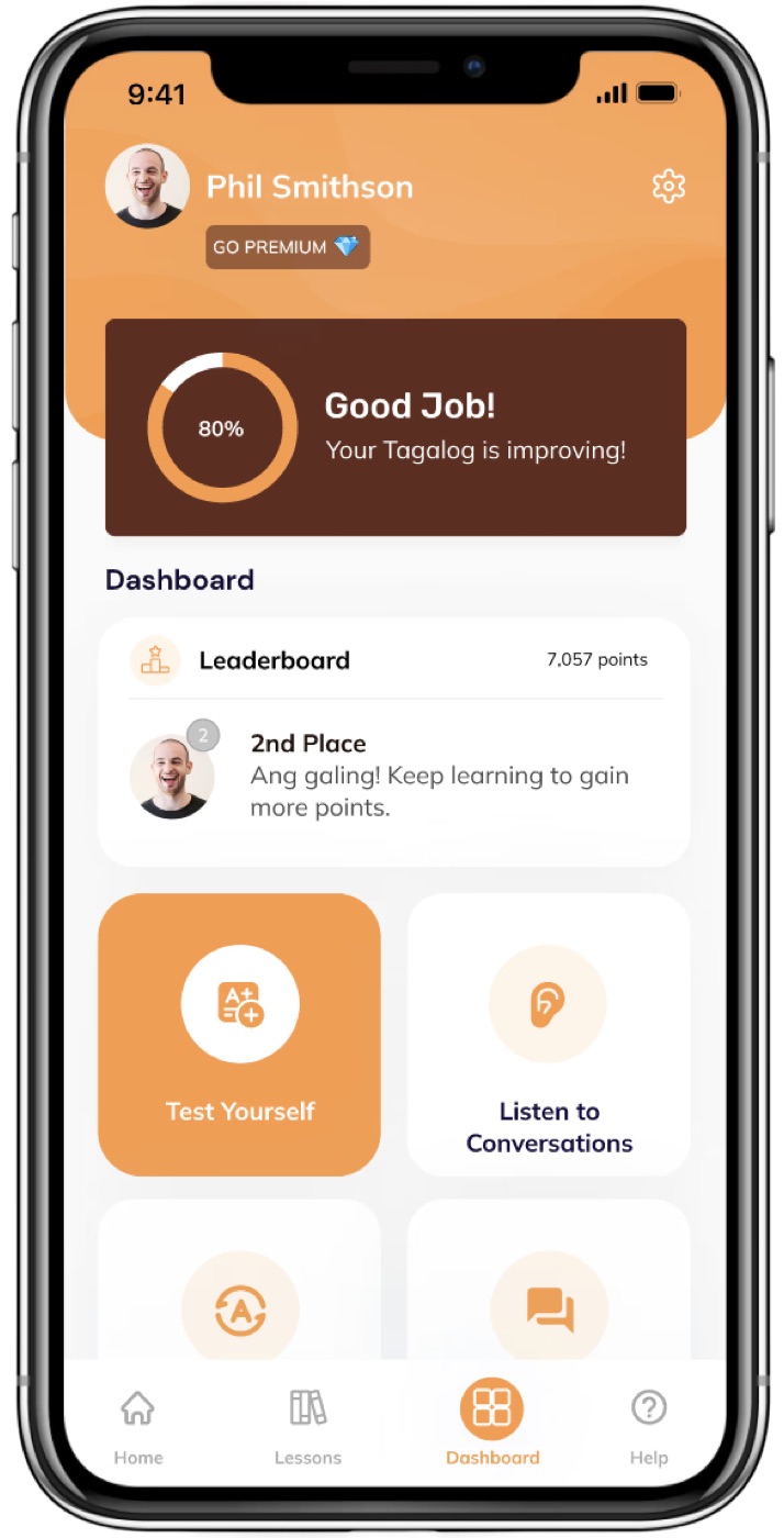 The Learner's Dashboard screen.